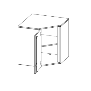 Innenecke Aufsatzschrank, 2 Ordnerhöhe, Türanschlag links - B/H/T: 70x72x70 cm