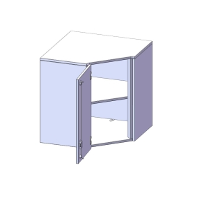 Innenecke Aufsatzschrank, 2 Ordnerhöhe, Türanschlag links - B/H/T: 70x72x70 cm