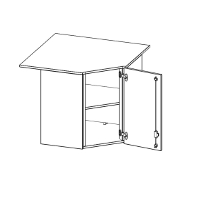 Innenecke Aufsatzschrank, 2 Ordnerhöhe, Türanschlag rechts - B/H/T: 90x72x90 cm