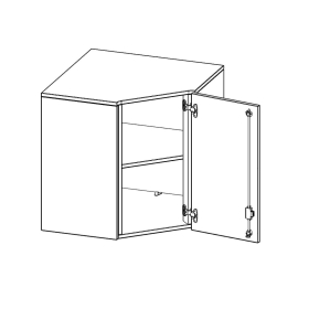 Innenecke Aufsatzschrank, 2 Ordnerhöhe, Türanschlag rechts - B/H/T: 80x72x80 cm