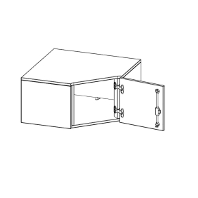 Innenecke Aufsatzschrank, 1 Ordnerhöhe, Türanschlag rechts - B/H/T: 70x36x70 cm