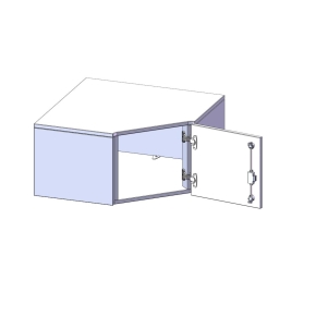 Innenecke Aufsatzschrank, 1 Ordnerhöhe, Türanschlag rechts - B/H/T: 80x36x80 cm