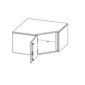 Innenecke Aufsatzschrank, 1 Ordnerhöhe, Türanschlag links - B/H/T: 70x36x70 cm