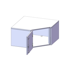 Innenecke Aufsatzschrank, 1 Ordnerhöhe, Türanschlag links - B/H/T: 80x36x80 cm