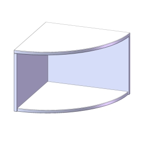 Außenecke Aufsatzregal, 1 Ordnerhöhe - B/H/T: 60x36x60 cm