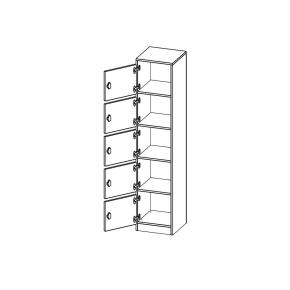 Schließfachschrank, 5 Ordnerhöhen - B/H/T: 40.5x190x50 cm