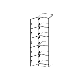 Schließfachschrank, 5 Ordnerhöhen - B/H/T: 40.5x190x50 cm