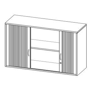 Aufsatzschrank mit Rollo, 2 Ordnerhöhen - B/H/T: 120x72x40 cm