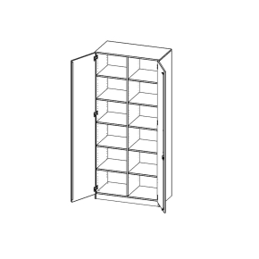 Schrank, 6 Ordnerhöhen - B/H/T: 100x226x60 cm