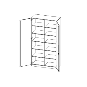 Schrank, 6 Ordnerhöhen - B/H/T: 120x226x60 cm