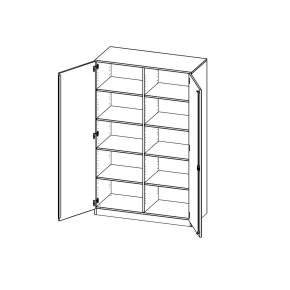 Schrank, 5 Ordnerhöhen - B/H/T: 120x190x60 cm