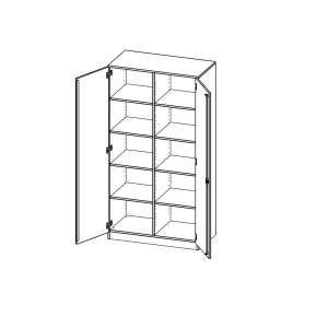 Schrank, 5 Ordnerhöhen - B/H/T: 100x190x50 cm