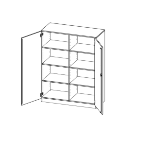 Schrank, 4 Ordnerhöhen - B/H/T: 120x154x60 cm