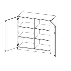 Schrank, 3 Ordnerhöhen - B/H/T: 120x118x60 cm