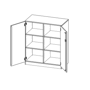 Schrank, 3 Ordnerhöhen - B/H/T: 100x118x60 cm