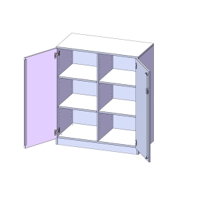 Schrank, 3 Ordnerhöhen - B/H/T: 100x118x60 cm