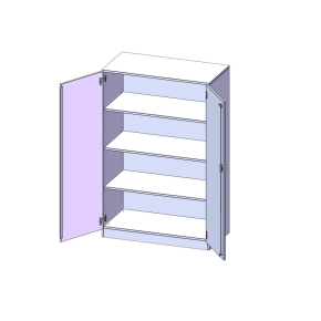 Schrank, 4 Ordnerhöhen - B/H/T: 100x154x50 cm