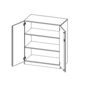 Schrank, 3 Ordnerhöhen - B/H/T: 100x118x50 cm