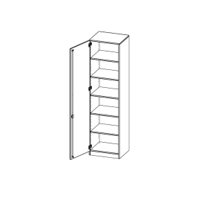 Schrank, 6 Ordnerhöhen, Türanschlag links - B/H/T: 60x226x60 cm