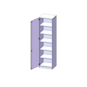 Schrank, 6 Ordnerhöhen, Türanschlag links - B/H/T: 60x226x60 cm