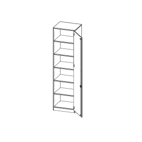 Schrank, 6 Ordnerhöhen, Türanschlag rechts - B/H/T: 60x226x60 cm