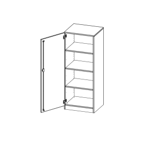 Schrank, 4 Ordnerhöhen, Türanschlag links - B/H/T: 60x154x60 cm