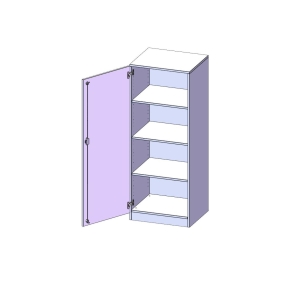 Schrank, 4 Ordnerhöhen, Türanschlag links - B/H/T: 60x154x60 cm