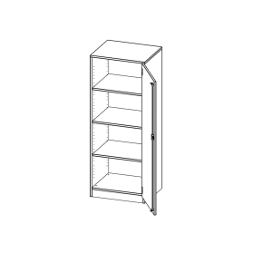 Schrank, 4 Ordnerhöhen, Türanschlag rechts - B/H/T: 60x154x50 cm