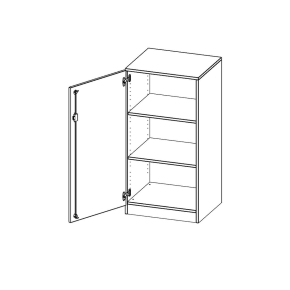 Schrank, 3 Ordnerhöhen, Türanschlag links - B/H/T: 60x118x60 cm