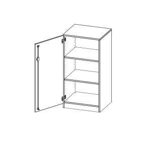 Schrank, 3 Ordnerhöhen, Türanschlag links - B/H/T: 60x118x60 cm