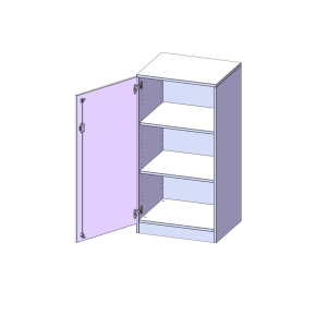 Schrank, 3 Ordnerhöhen, Türanschlag links - B/H/T: 60x118x60 cm