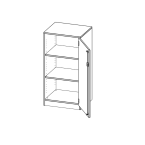 Schrank, 3 Ordnerhöhen, Türanschlag rechts - B/H/T: 60x118x60 cm