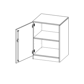 Schrank, 2 Ordnerhöhen, Türanschlag links - B/H/T: 60x82x50 cm