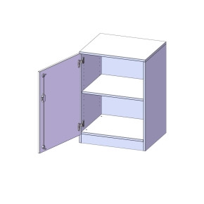 Schrank, 2 Ordnerhöhen, Türanschlag links - B/H/T: 60x82x50 cm