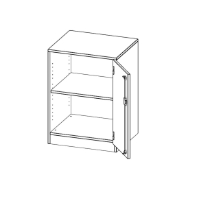 Schrank, 2 Ordnerhöhen, Türanschlag rechts - B/H/T: 60x82x60 cm