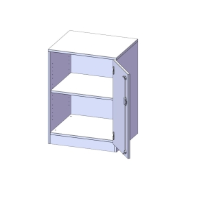 Schrank, 2 Ordnerhöhen, Türanschlag rechts - B/H/T: 60x82x60 cm