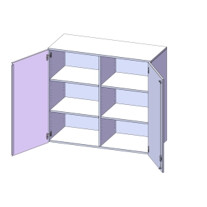 Aufsatzschrank, 3 Ordnerhöhen - B/H/T: 120x108x40 cm