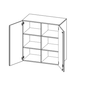 Aufsatzschrank, 3 Ordnerhöhen - B/H/T: 100x108x60 cm