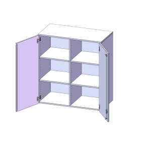 Aufsatzschrank, 3 Ordnerhöhen - B/H/T: 100x108x60 cm