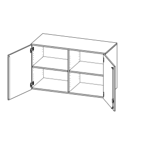 Aufsatzschrank, 2 Ordnerhöhen - B/H/T: 120x72x60 cm