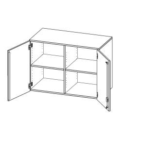 Aufsatzschrank, 2 Ordnerhöhen - B/H/T: 100x72x60 cm