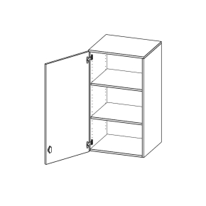 Aufsatzschrank, 3 Ordnerhöhen, Türanschlag links - B/H/T: 60x108x50 cm