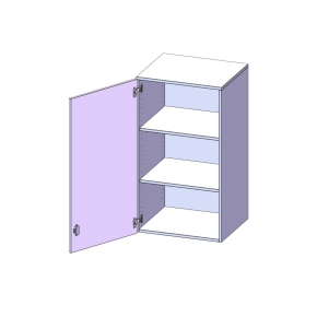 Aufsatzschrank, 3 Ordnerhöhen, Türanschlag links - B/H/T: 60x108x50 cm