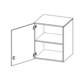 Aufsatzschrank, 2 Ordnerhöhen, Türanschlag links - B/H/T: 60x72x50 cm