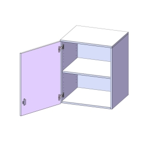 Aufsatzschrank, 2 Ordnerhöhen, Türanschlag links - B/H/T: 60x72x50 cm