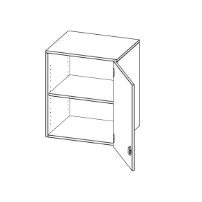 Aufsatzschrank, 2 Ordnerhöhen, Türanschlag rechts - B/H/T: 60x72x60 cm