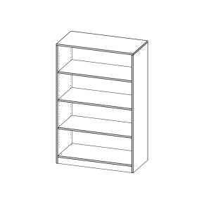 Regal, 4 Ordnerhöhen - B/H/T: 100x154x60 cm