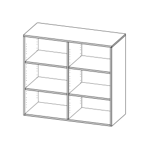 Aufsatzregal, 3 Ordnerhöhen - B/H/T: 120x108x60 cm