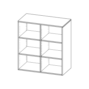 Aufsatzregal, 3 Ordnerhöhen - B/H/T: 100x108x40 cm