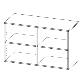 Aufsatzregal, 2 Ordnerhöhen - B/H/T: 120x72x50 cm